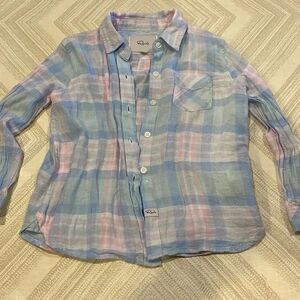 Rails Girls Blue & Pink Plaid Button Down Shirt